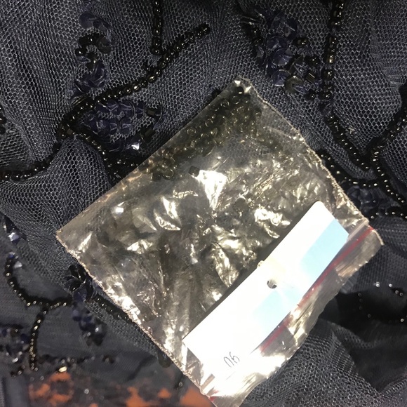 Pisarro Nights Sheer Beaded Bodice 3/4 Sleeve Gown - Picture 9 of 10